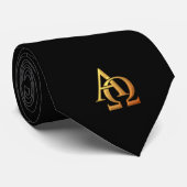 Cravate Symbole Alpha et Oméga en or "3D" (Roulé)
