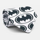 Cravate Symbole Batman | Logo noir et blanc (Roulé)