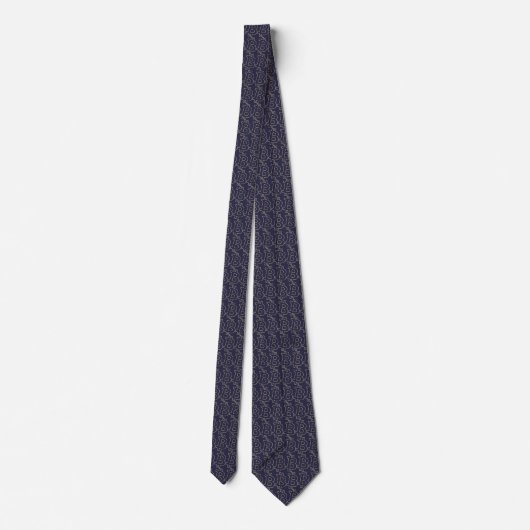 Cravate Symbole Bitcoin Bleu Motif Hiérarchique (Dos)