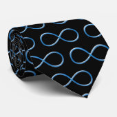 Cravate Symbole bleu ciel infini | Noir (Roulé)