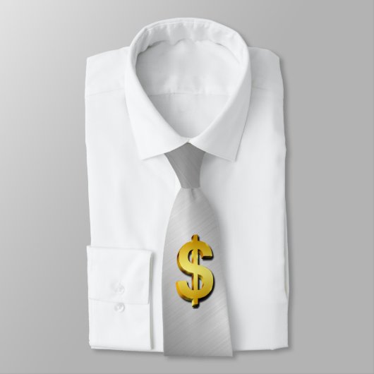 Cravate Symbole d'argent or Dollar Sparkling (Attaché)