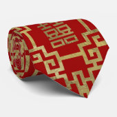 Cravate Symbole de bonheur de double de motif de Chinois (Roulé)