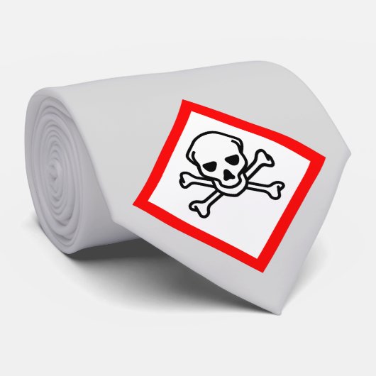 Cravate Symbole de danger du crâne et des os croisés (Roulé)