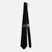 Cravate Symbole de la Trinité chrétienne vert noir (Devant)