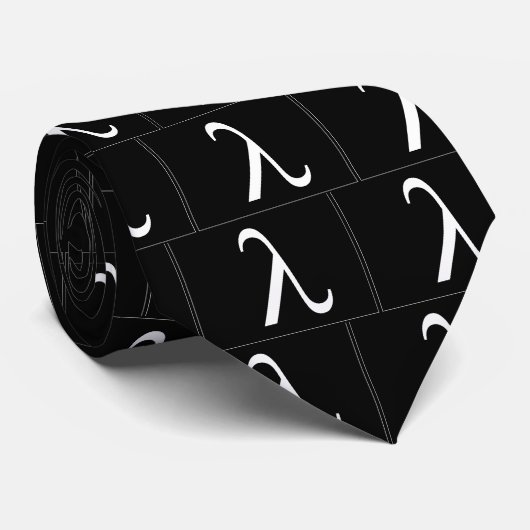 Cravate Symbole de lambda (noir) (Roulé)