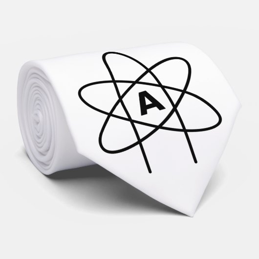 Cravate Symbole de l'athéisme (Emblème d'Atom) (Roulé)