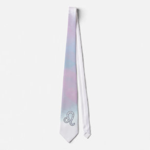 Cravate Symbole de Leo Zodiac sur Pastels Style Nacre Impr