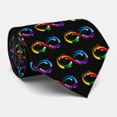 Cravate Symbole de l'infini des comètes arc-en-ciel (Roulé)