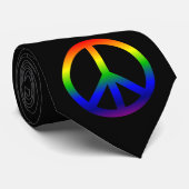 Cravate Symbole de paix arc-en-ciel (Roulé)