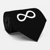 Cravate Symbole d'infini blanc (Roulé)
