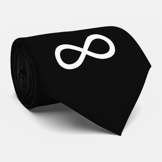 Cravate Symbole d'infini blanc (Roulé)