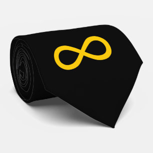 Cravate Symbole d'infini noir et or