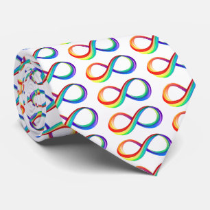 Cravate Symbole d'infinité arc-en-ciel stratifié