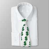 Cravate Symbole Dollar Vert (Attaché)