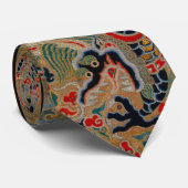 Cravate Symbole dragon chinois Antique asiatique (Roulé)