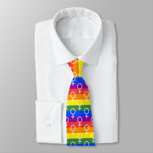 Cravate Symbole féminin Motif arc-en-ciel (Attaché)