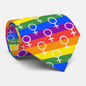 Cravate Symbole féminin Motif arc-en-ciel (Roulé)