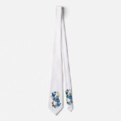 Cravate Symbole infini de papillons Morpho bleus (Devant)