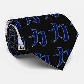 Cravate Symbole japonais de kanji de force (Roulé)