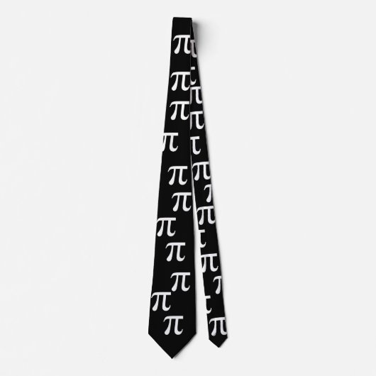 Cravate Symbole noir et blanc Pi (Devant)
