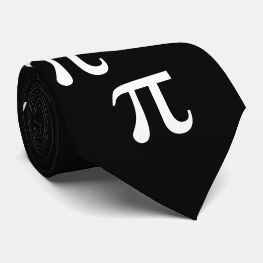 Cravate Symbole noir et blanc Pi (Roulé)