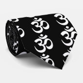 Cravate Symbole Om noir et blanc (Roulé)