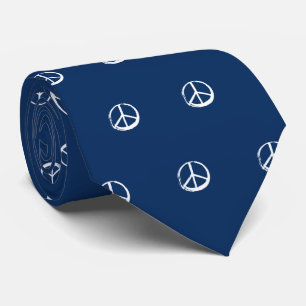 Cravate Symbole PAIX Symbole Mode Élégant Déclaration Bleu