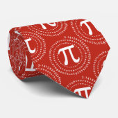 Cravate Symbole Pi 3.14 Numéro Spiral Pi Day Rouge (Roulé)