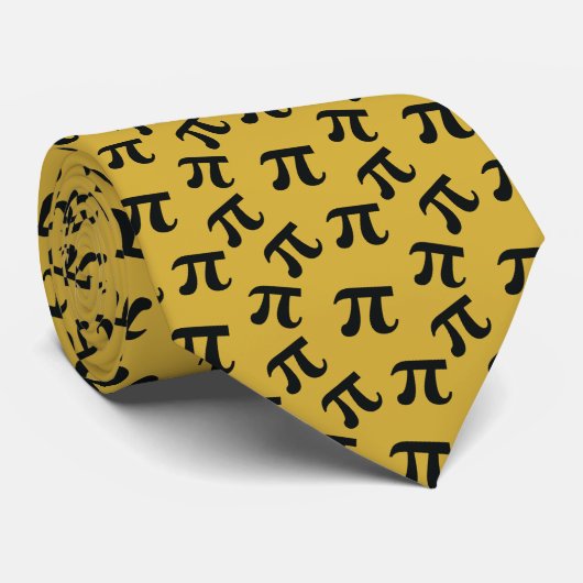 Cravate Symbole Pi Motif noir or élégant élégant élégant (Roulé)