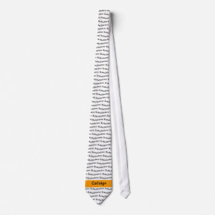 Cravate Symbole radio amateur et indicatif d'appel orange