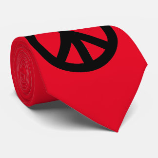 Cravate SYMBOLE ROUGE NOIR DE LA PAIX Pop Art