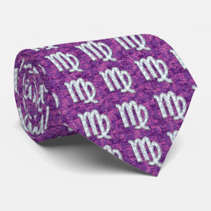 Cravate Symbole Virgo Style Camouflage numérique Fuchsia r