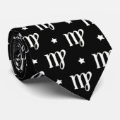 Cravate Symbole Zodiaque de la Virgo et Motif des étoiles (Roulé)
