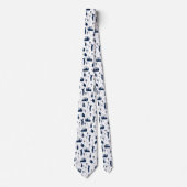 Cravate Symboles de golf bleu et blanc Motif (Devant)