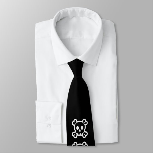 Cravate Symboles simples - SKULL & BONNES + vos idées (Attaché)