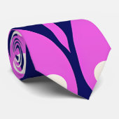 Cravate Symmetrical Abstract Pattern in Purple and White (Roulé)