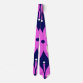 Cravate Symmetrical Abstract Pattern in Purple and White (Dos)