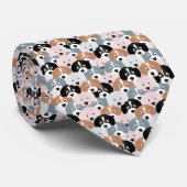 Cravate Sympa Chiens Chiens Roses Black Illustration (Roulé)