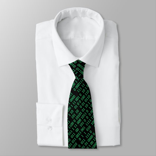 Cravate Système numérique binaire vert (Attaché)