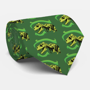Cravate T-Rex Dinosaure Squelette