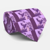 Cravate T-Rex Dinosaure Violet (Roulé)