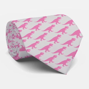 Cravate T-Rex Tyranosaurus King Dinosaure Power rose Grey