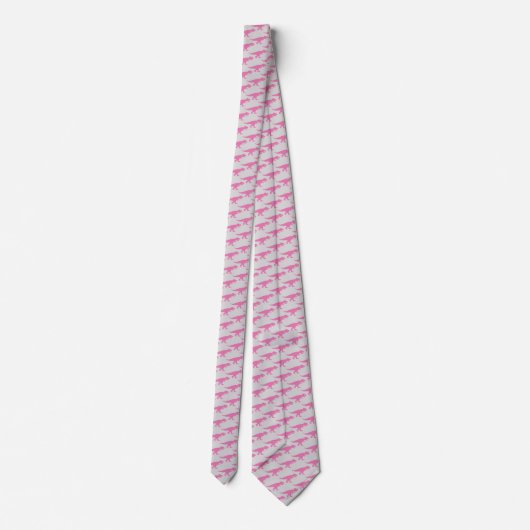 Cravate T-Rex Tyranosaurus King Dinosaure Power rose Grey (Dos)