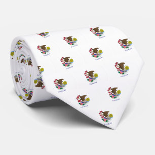 Cravate T-shirt à motif du drapeau de l'Illinois