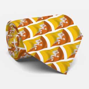 Cravate T-shirt au drapeau du Bhoutan