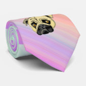 Cravate T-shirt Pug Rose (Roulé)