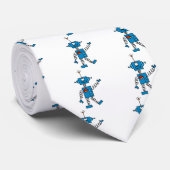 Cravate T-shirts et cadeaux bleus de robot (Roulé)