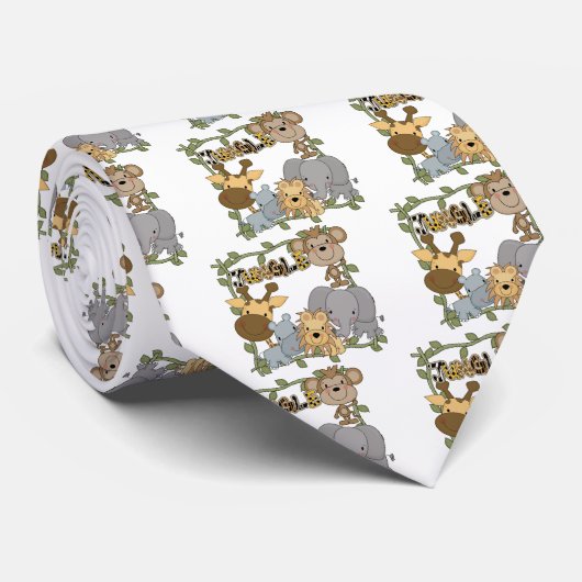 Cravate T-shirts et cadeaux d'animaux de jungle de bébé (Roulé)