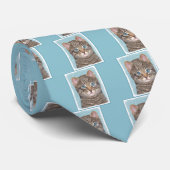Cravate Tabby Gris Peinture Chat - Cute Original Art Chat (Roulé)