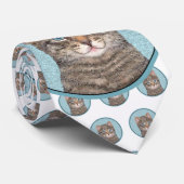 Cravate Tabby Gris Peinture Chat - Cute Original Art Chat (Roulé)